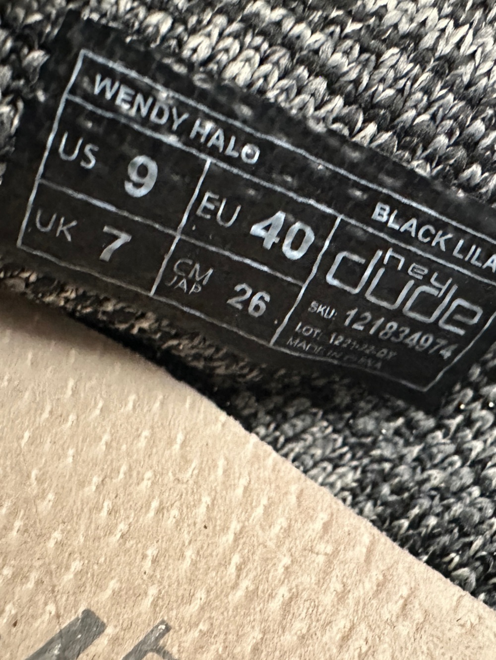 Hey Dude Women’s Knit Slip-On Loafers — Black and Gray/Lavender - Picture 8 of 8